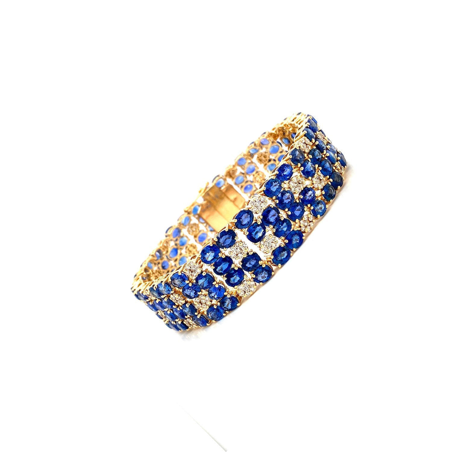 Pulsera de Zafiro y Diamantes en Oro Amarillo 14K - Joyería de Lujo Certificada