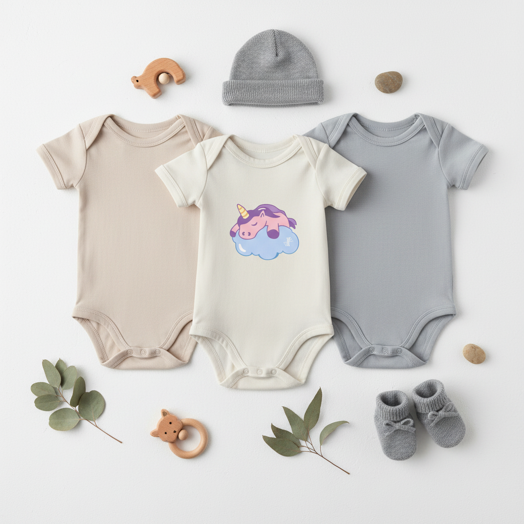 Flat lay bodies bebé JVJ BRAND