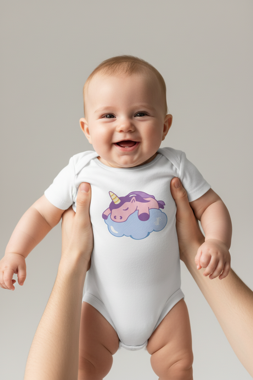 Mockup bebé sostenido por manos body JVJ BRAND