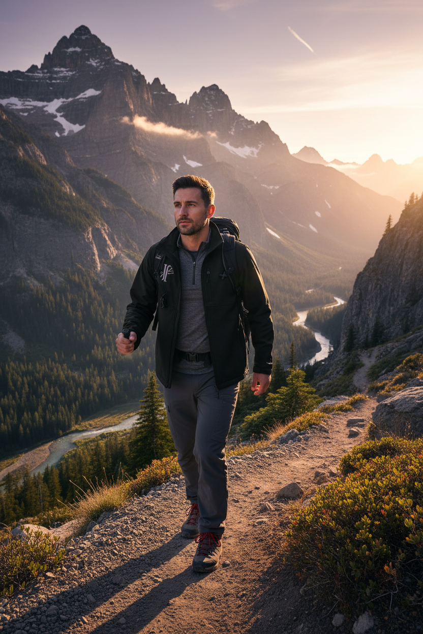 Mockup chaqueta Columbia hiking