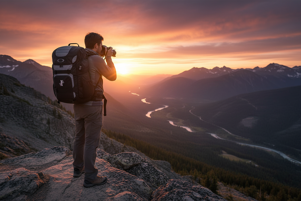 Mockup mochila - Mirador atardecer