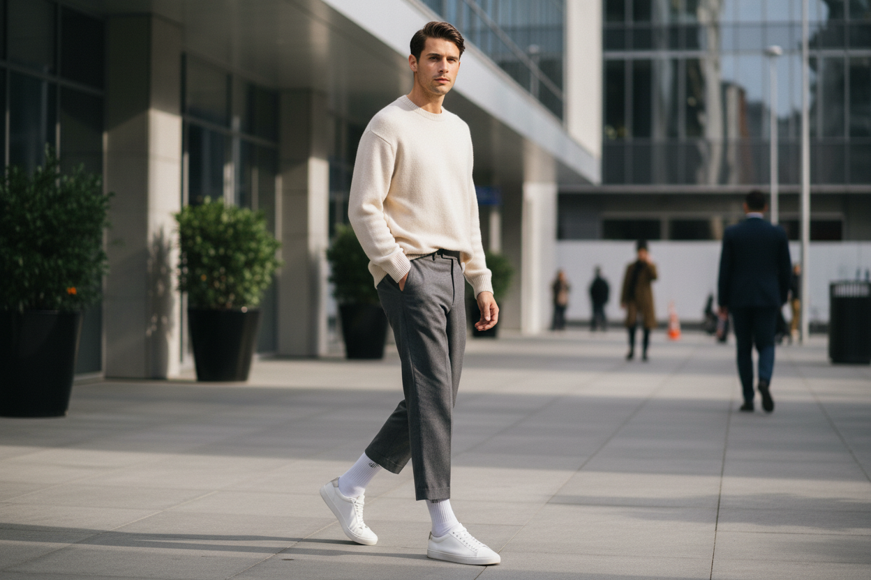 Persona con outfit casual y calcetines